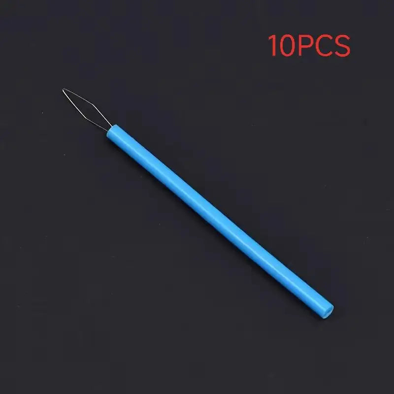 Leader Beader Threading Needle Sewing Tools Cylindrical Colorful Qme Blue 10pcs
