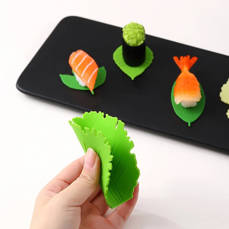 1Set Leaf Bento Dish Cup Lunch Separator Sushi Rice Ball Mat DIY Decor Accessories. Qme