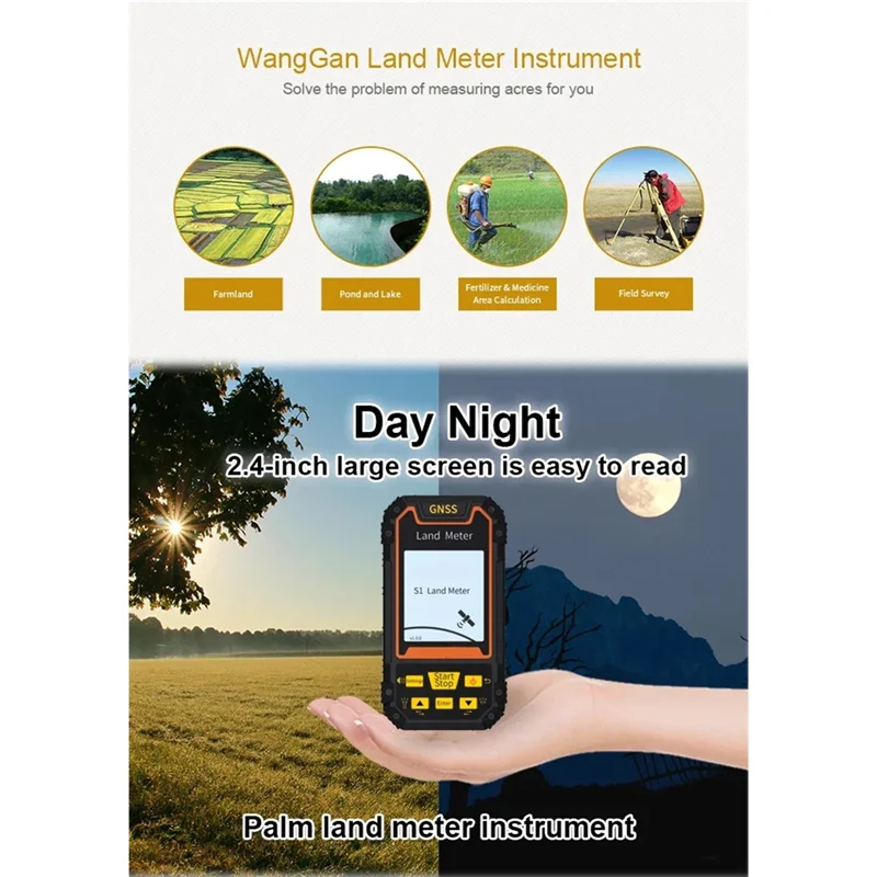A02F-S1 Portable GPS GPS GLONASS SBAS Beidou Land Measuring Meter Land Surveying Tool GPS GLONASS SBAS Beidou Land Measuring Met Qme