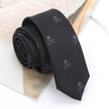 Slim Skull Ties Men Women Classic Polyester Black Neckties Fashion Qme black