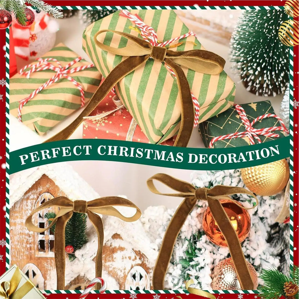 Velvet Red Bows 12X Christmas Velvet Bows Portable Velvet Christmas Tree Bows for Tree Front Door Fireplace Stairs and Garland Qme