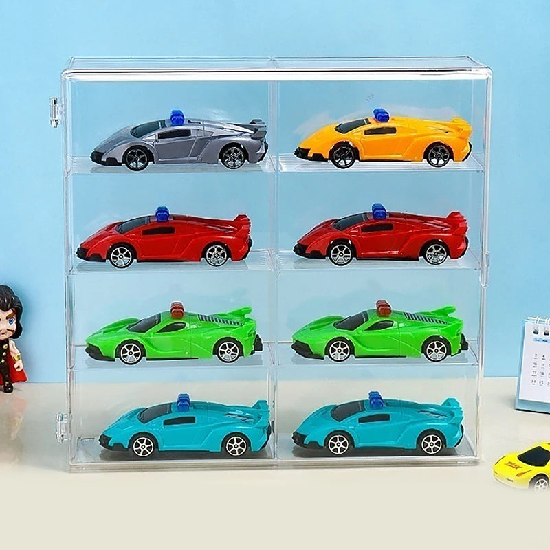 Educational Kid Boys Toys Children Acrylic Wheels Car Storage Box Qme