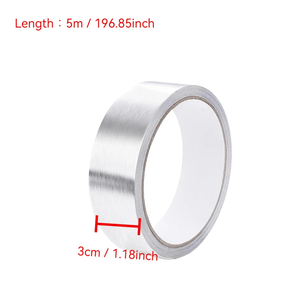 Aluminum Foil Tape 5-10m Waterproof Oil Proof Self Adhesive Kitchen Stove Sink Gap Seal Strip Heat Resistant for Countertop Edge Qme 3cmX5m 2pcs