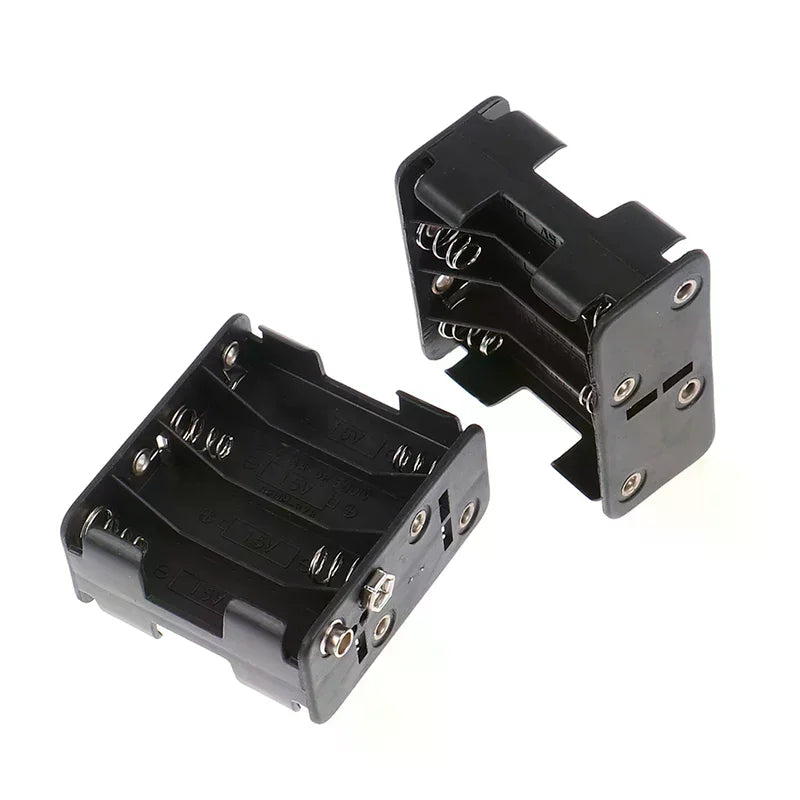 8 AA 12V Battery Clip Slot Storage Holder Box Case 9V Snap Connector Qme