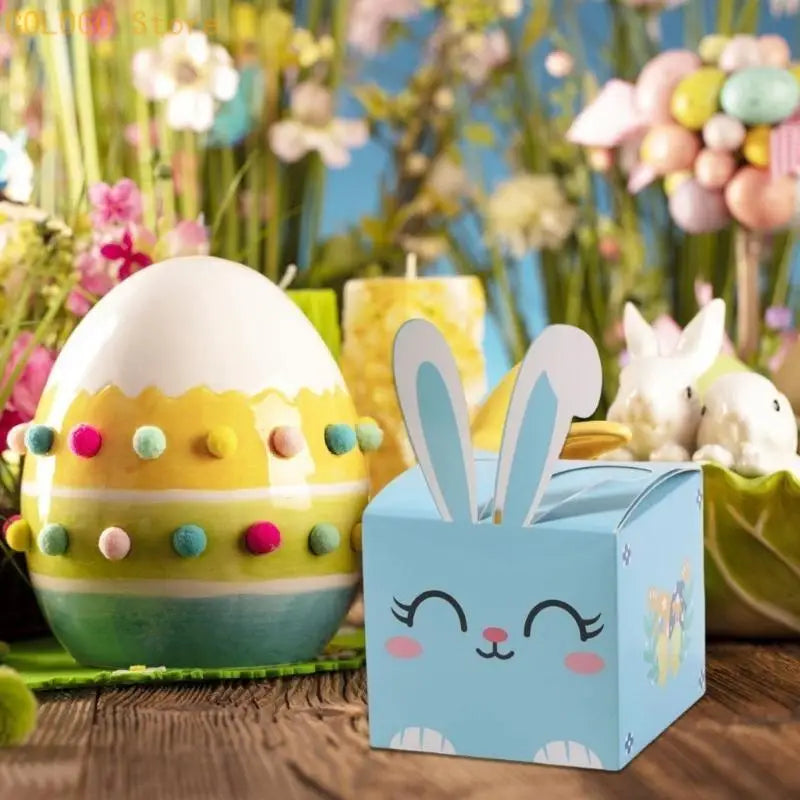 10Pieces Convenient Easter Rabbit Favor Boxes School Family Qme