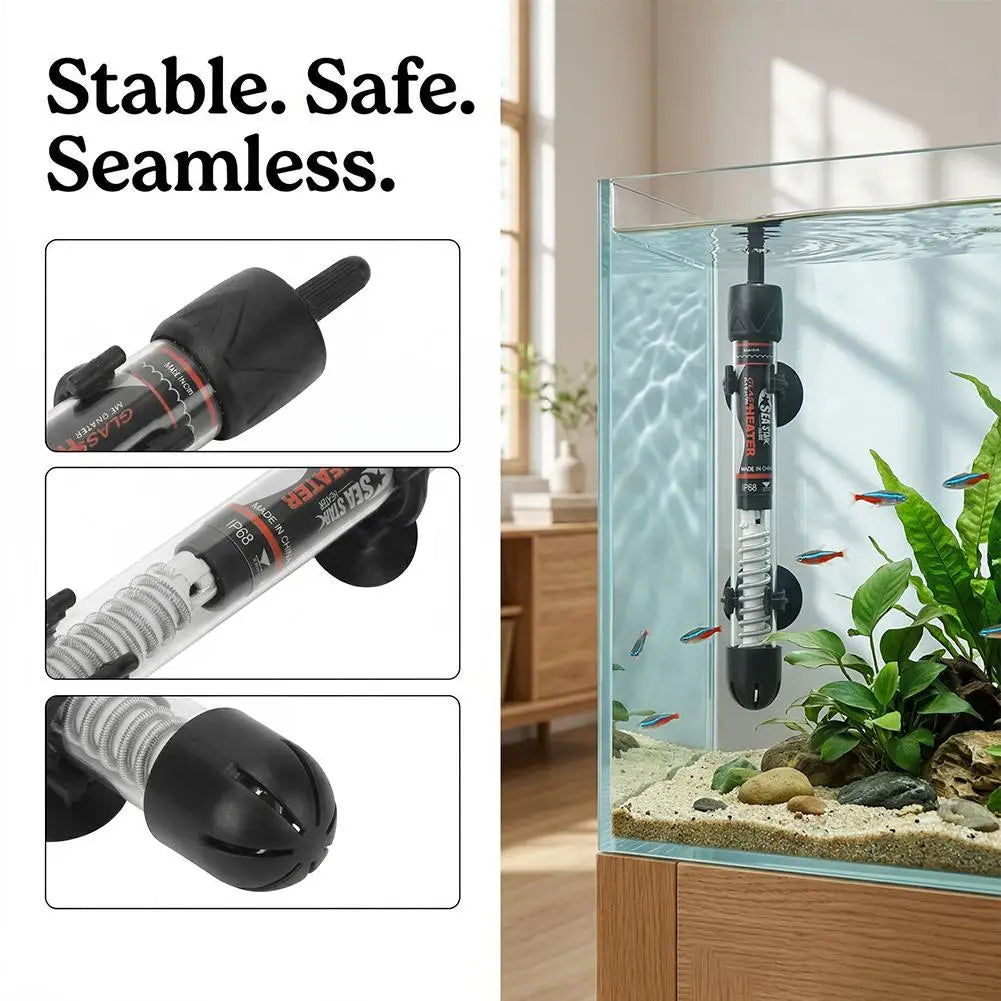 25W-300W Auto Constant Temperature Fish Tank Heating Rod Aquarium Qme