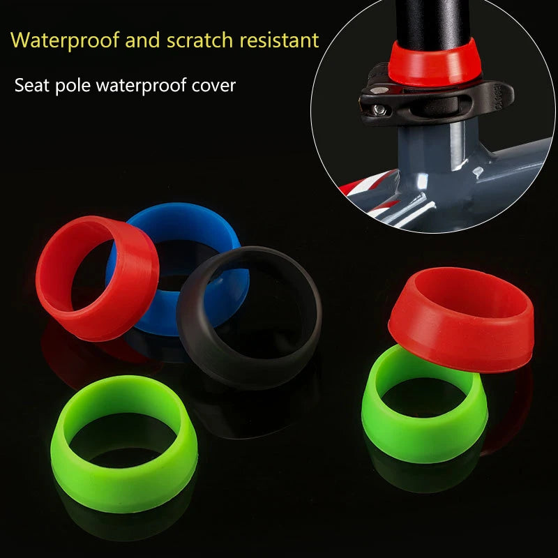 Bicycle Silicone Waterproof Mountain Bike Seat Post Protection Rubber Qme