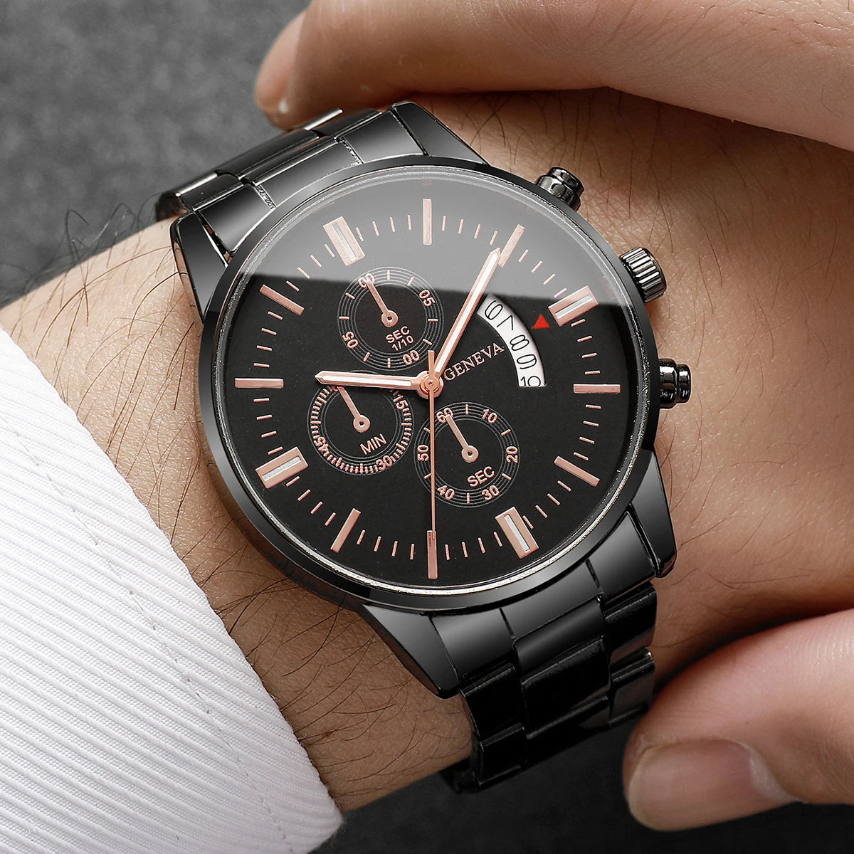 Moda masculina relógios de negócios calendário luxo relógio de quartzo para homem relógio relogio masculino montre homme Qme