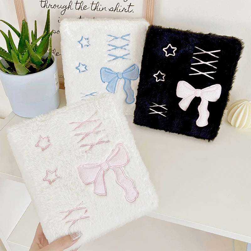 Sophisticated Ballet A6 Album Plush Bowknot Photocard Case Kpop Qme