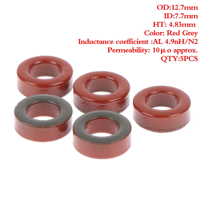 Carbonyl Iron Powder Cores T50-2 13 7 4 9nH N2 Ferrite Toroid Core Qme