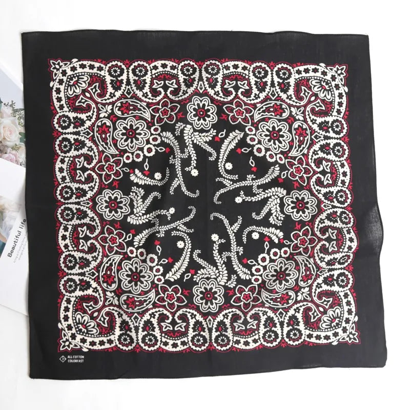 Unisex Hip Hop Women Men Bandana Scarf Punk Square Bandanas Headwear Qme A4 55-55cm