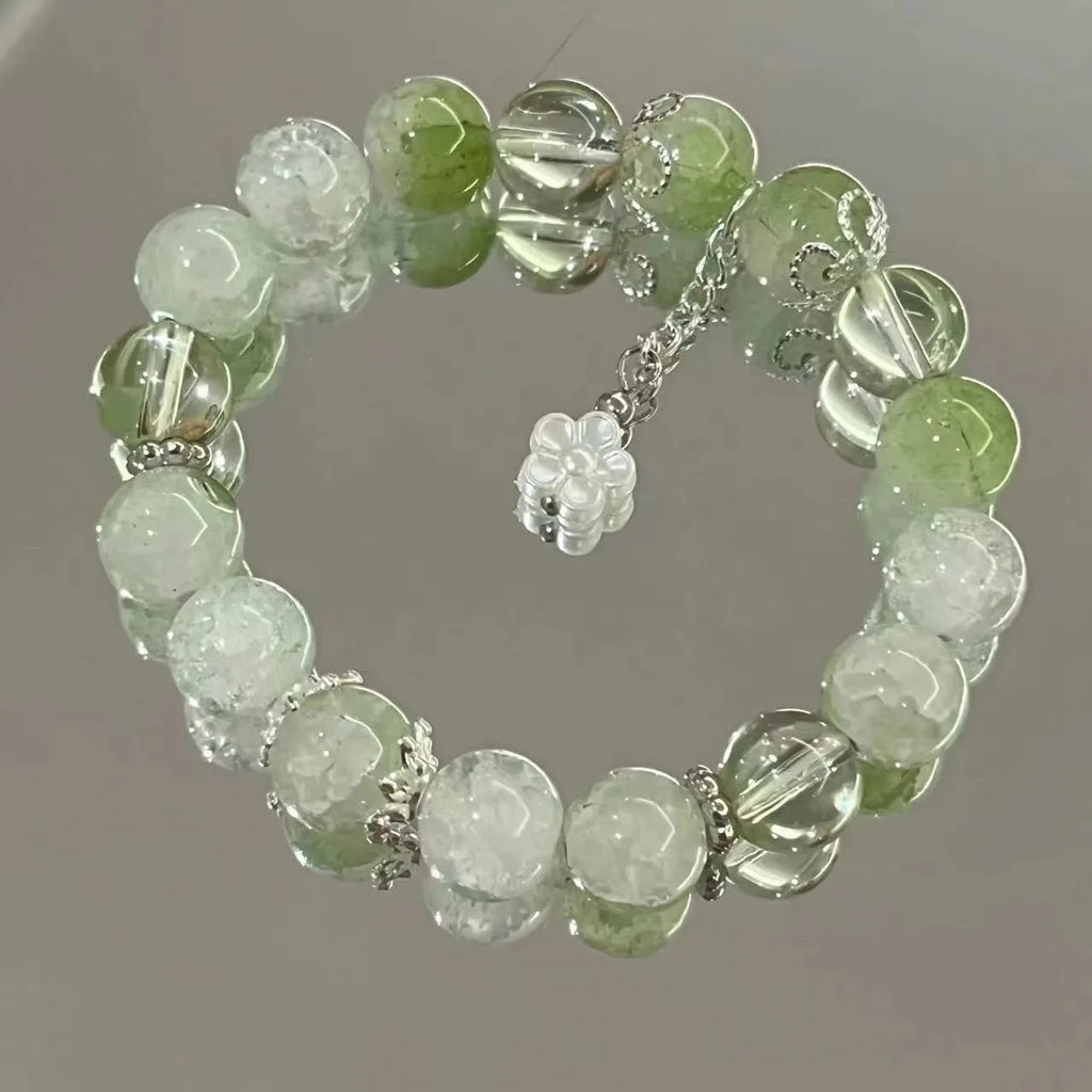 2 Pieces Simple Beads Resin Bracelets Jewelry Gifts for Women Inspired Beaded Bracelet DIY Same Style Statement Jewelry Bangles Qme