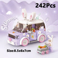 Mini Blocks City Series Street View Cartoon Rabbit Duck FOOD Truck Fruit/Icecream Shop Car Assemble DIY Toys Children Boys Gifts Qme 4208