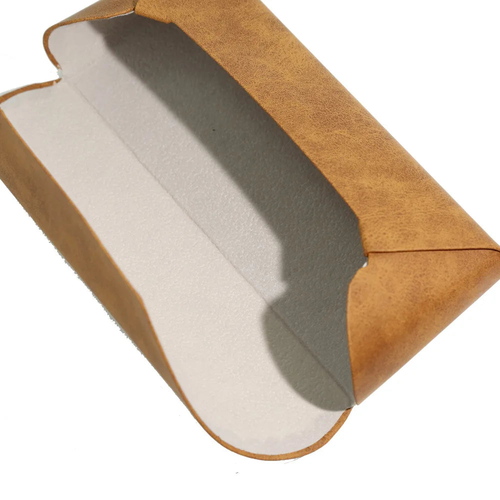 Portable Large Capacity Flocked Eyeglass Case Durable Handmade Leather Glasses Storage Pouch Lightweight Travel Eyewear Box Qme
