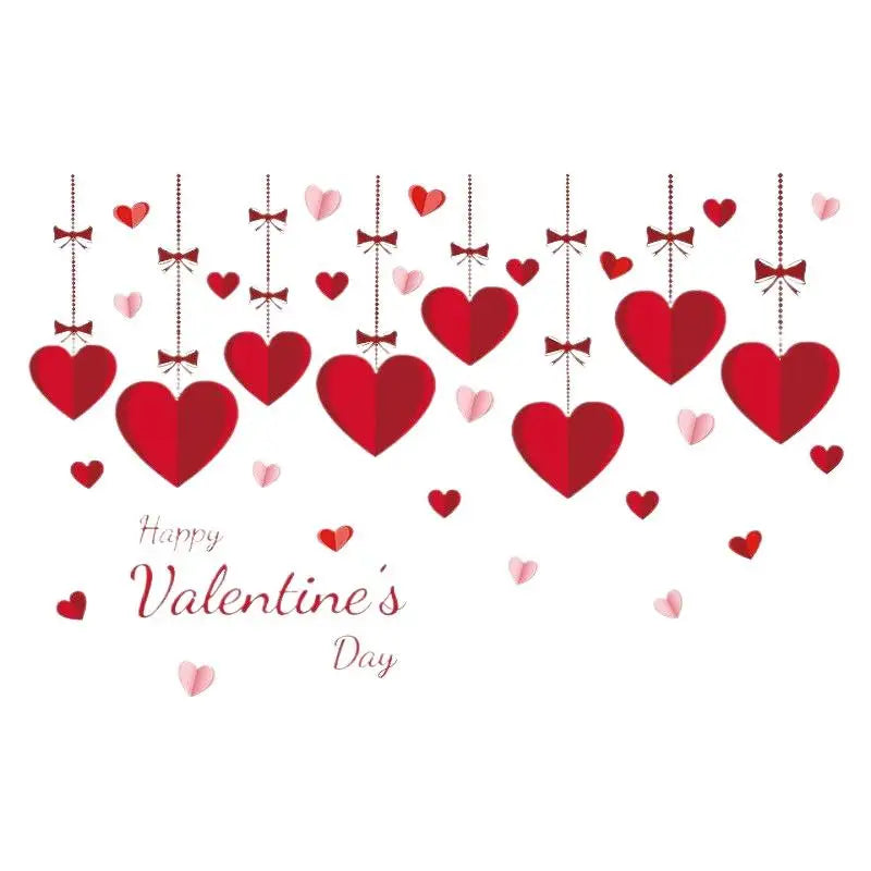 Valentine's Day Atmosphere Decor Stickers Heart-shaped Romantic Sweetheart Balloon Stickers For Glass Windows Display Windows Qme