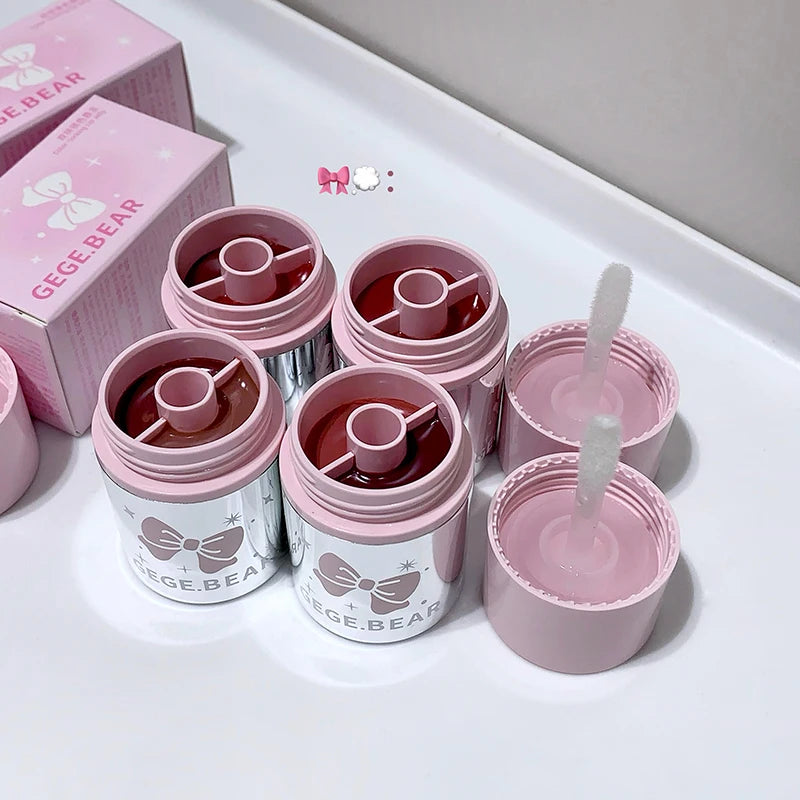 Gege Bear Dual Lip Jelly Mirror Shine Hydrating Moisturizing Gloss Qme