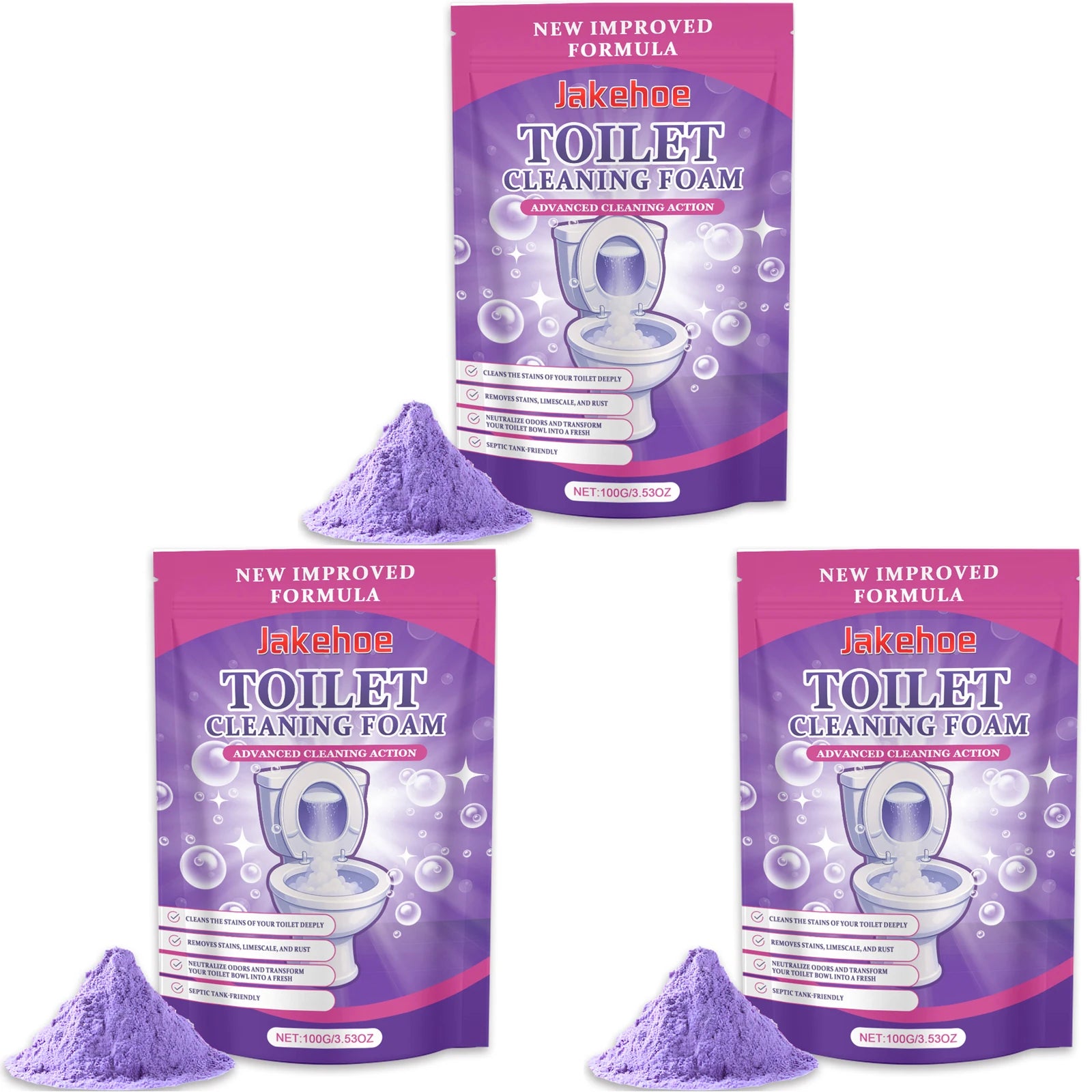 Toilet Cleaning Powder Effectively Removing Stubborn Urinary Scale Eliminate Odors Long Lasting Freshness Toilet Descaling Agent Qme 3 x 100g Boxed