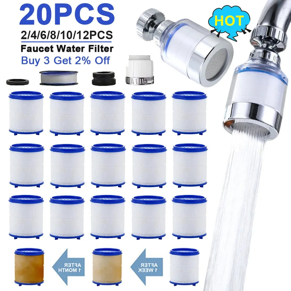 100PCS Faucet Filter Elements Water Purifier Filter For Shower PP Cotton Filtration For Kitchen Remove Chlorine Heavy Metals Qme