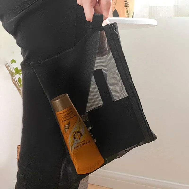 A4 A5 A6 Nylon Mesh File Bag Transparent Zipper Test Paper Information Student Pen Bag Transparent Mesh Cosmetic Storage Bag Qme