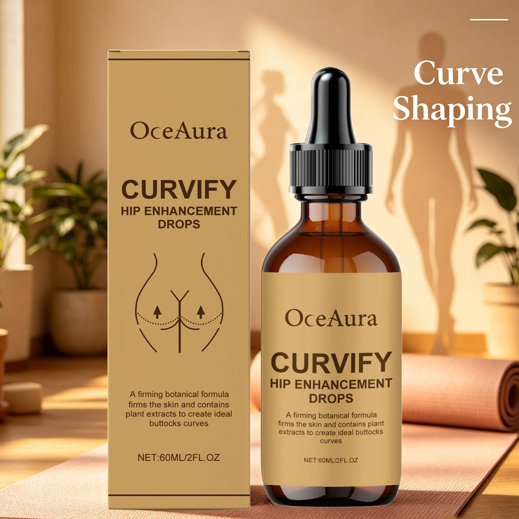 OceAura Curvify Hip Enhancement Drops Elasticity Boosting Hydrating Skin Shaping Hip Curves Body Firming Hip Lifting Serum 60ml Qme