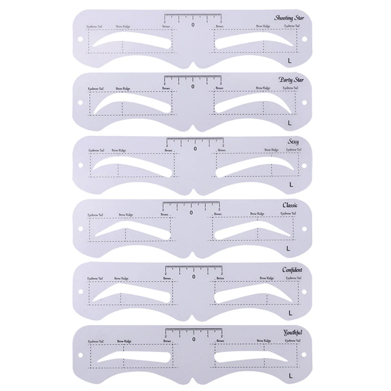 6 Fixable Eyebrow Stencil Grooming Shaper Template Reusable Stickers Qme L