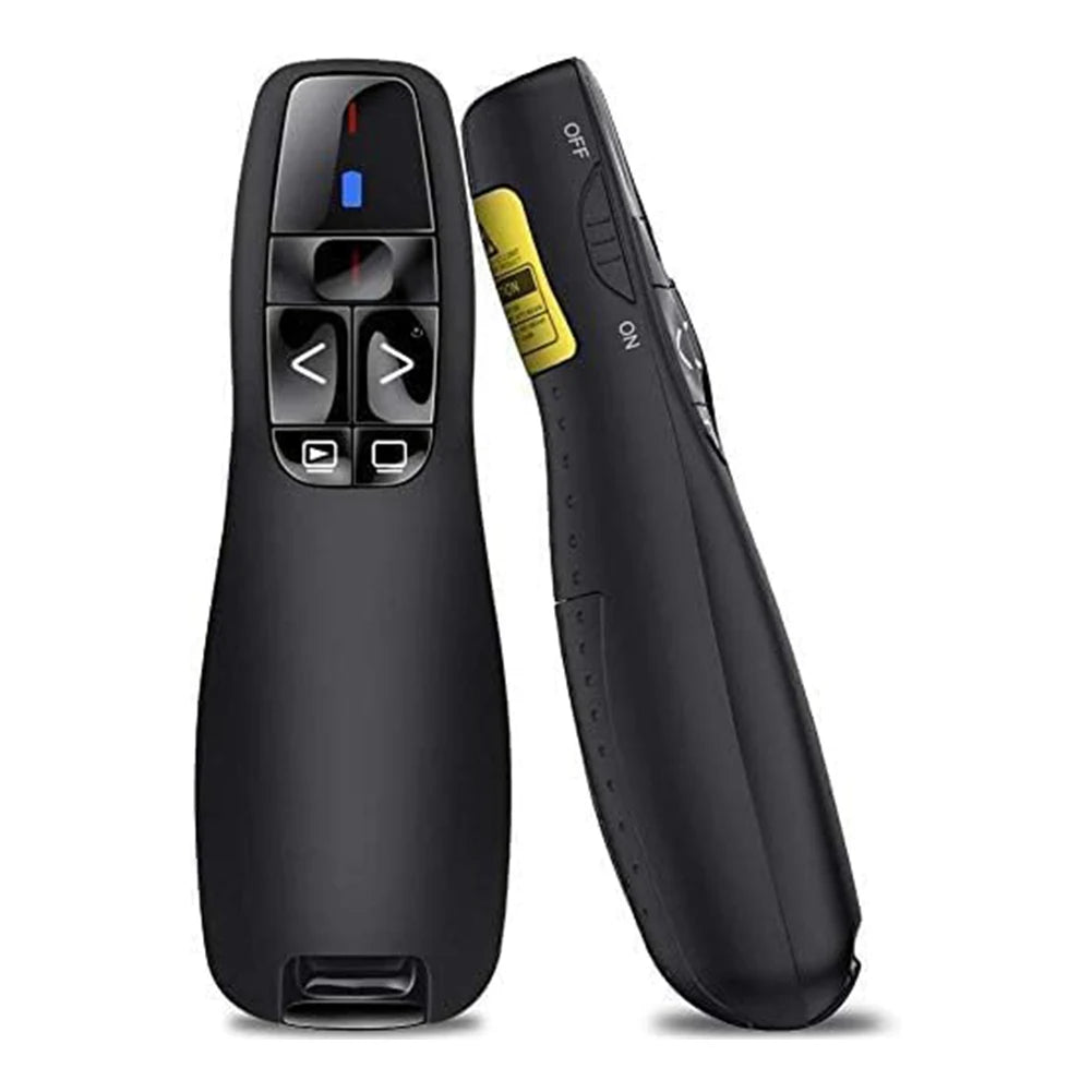 Wireless Presenter Presentation Clicker R400 2.4GHz,Remote Control Slide Changer Red Light Pointer for Office Classroom Qme black