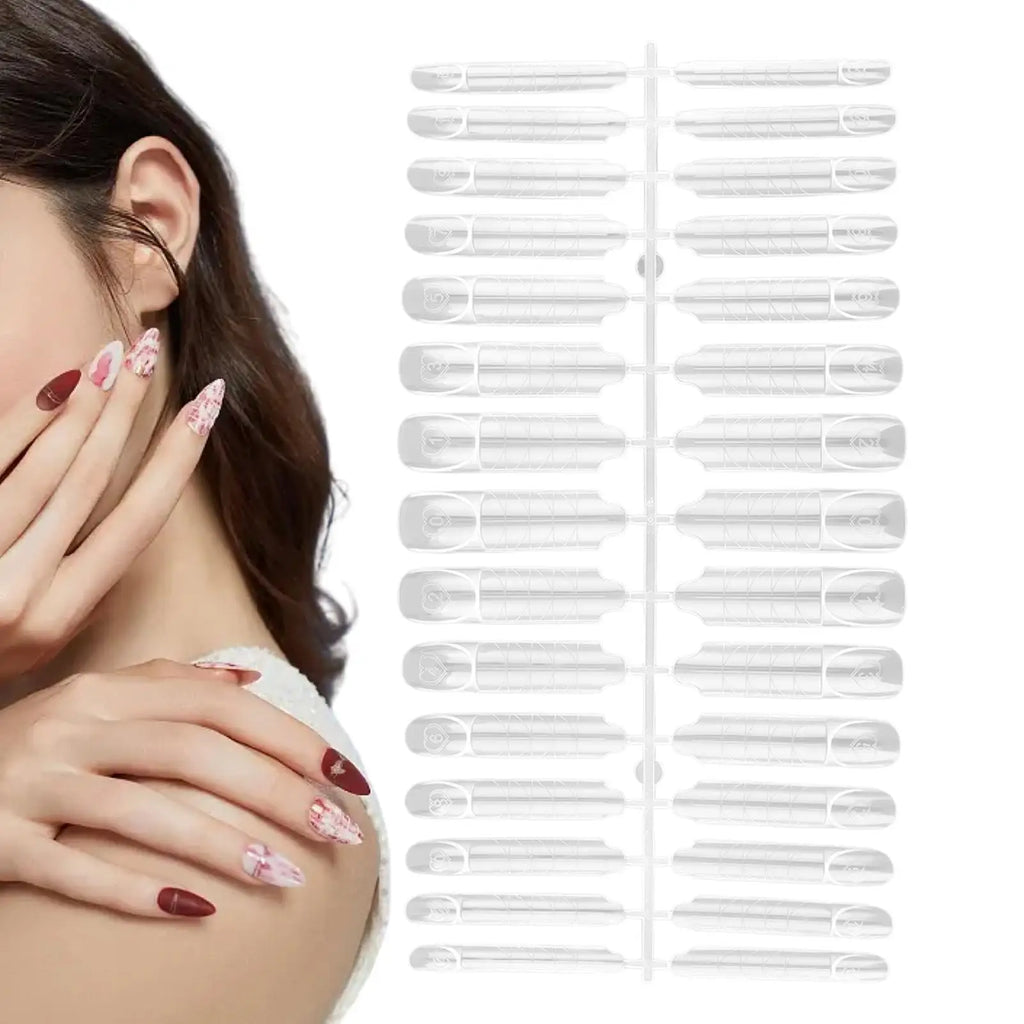 Nail Form Reusable Transparent Manicure Stencil Molds Business Trip Qme