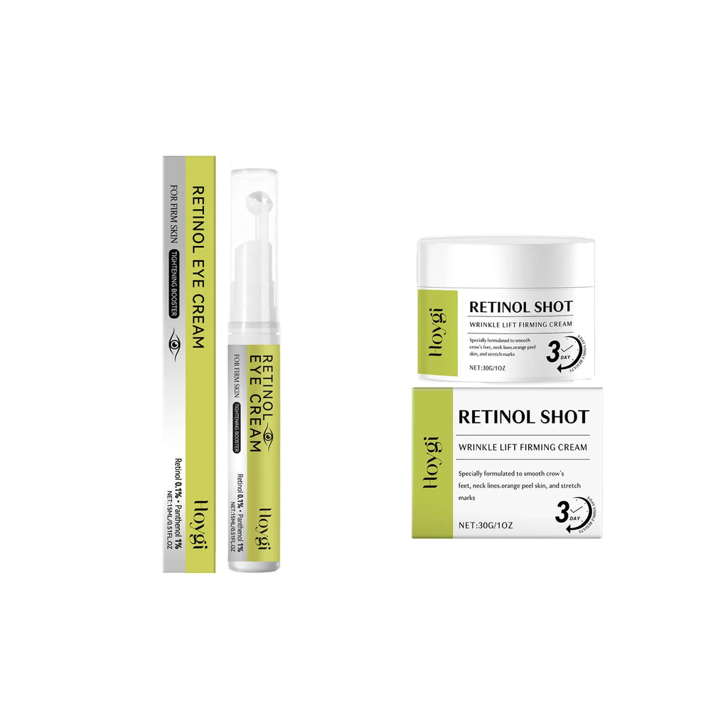 Retinol Eye Care Set Lift Firming Eye Cream Fades Fine Lines Pore Shrinking Dark Circles Repair Retinol Firming Eye Serum Qme 2 IN 1