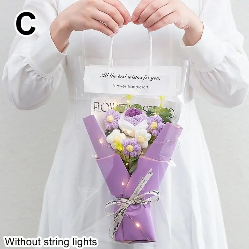 1Pcs Rose Sunflower Artificial Flowers Bouquet For Woman Girlfriend Gifts Valentine's Day Decoration Mother's Day Gifts Ornament Qme C