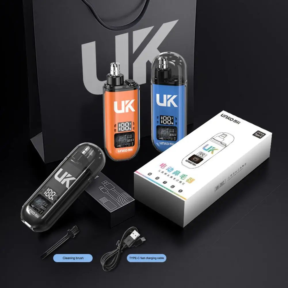 Digital Electric Nose Hair Trimmer Painless Shaving Mens Eyebrow Nose Trimmer USB Rechargeable Ear & Nose Hair Trimmer Machine Qme