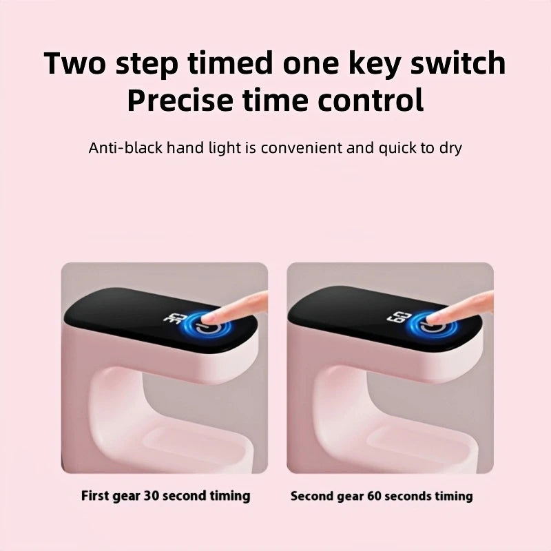 USB Nail Drying Lamp New Mini Rechargeable Timed Display UV LED Lamp Quick Drying For Gel Nail Polish Dryer Home Travel Use Qme