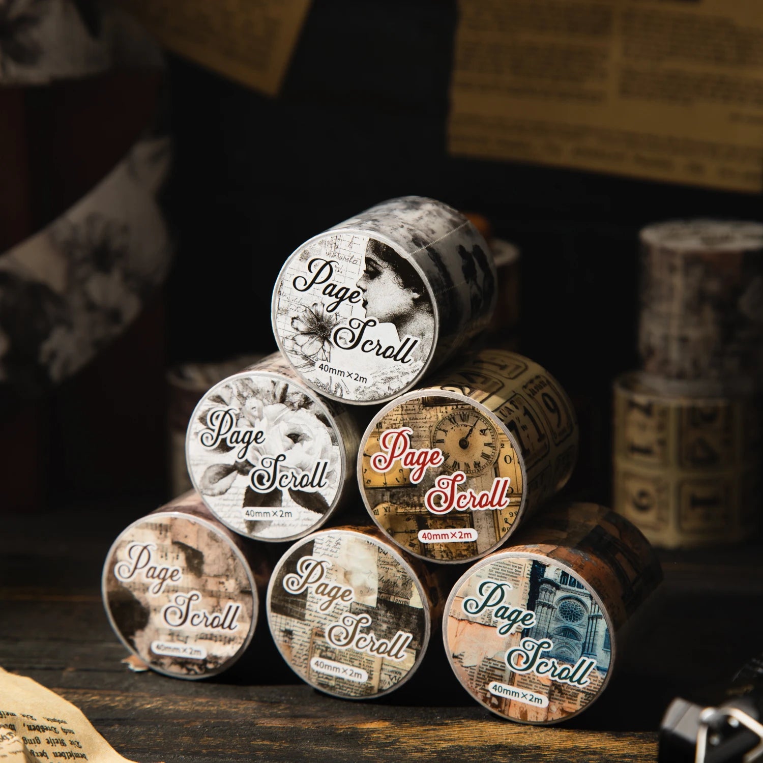 1 Roll Vintage Book Page Background Theme Washi Tape, Suitable for Scrapbooking DIY, Collage Supplies, Phone Case Notebook Decor Qme