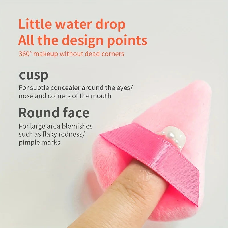 Mini Velvet Triangle Powder Puffs Extra Soft Makeup Blender Contour Qme
