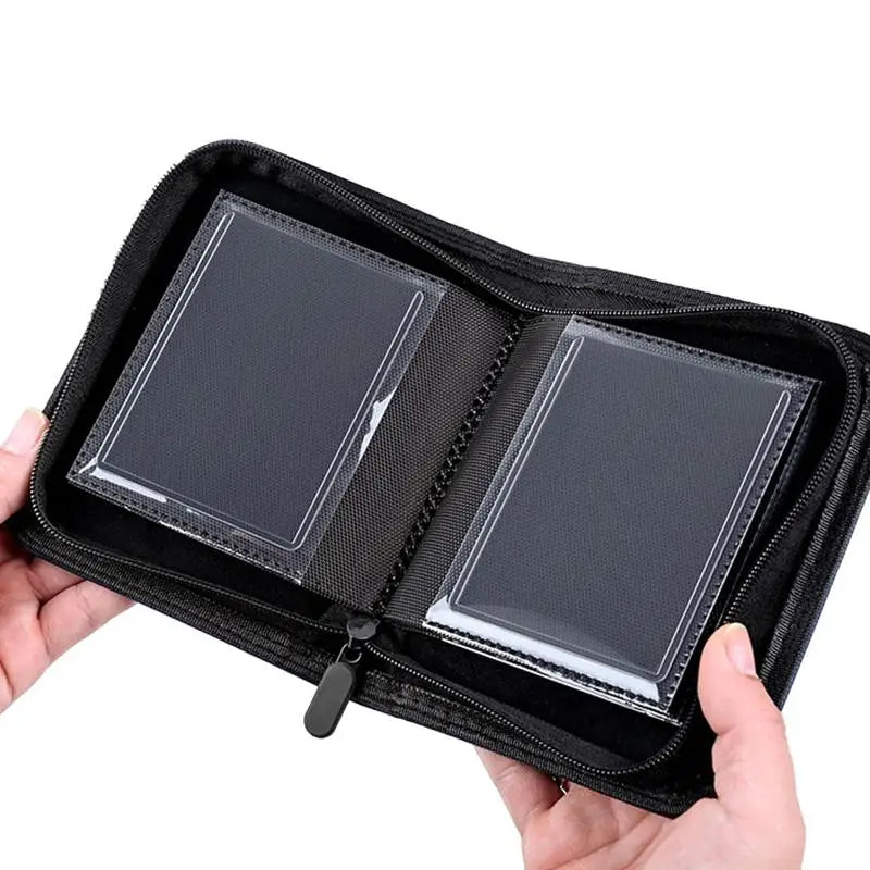 Card Binder Durable Waterproof PU Leather Zipper 40 Slots 3x4 TCG Qme