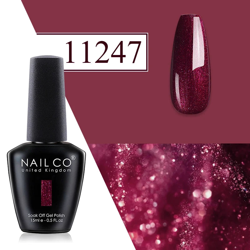 Nailco Jelly Gel Nail Polish Transparent Varnishes 44 Colors Red Pink