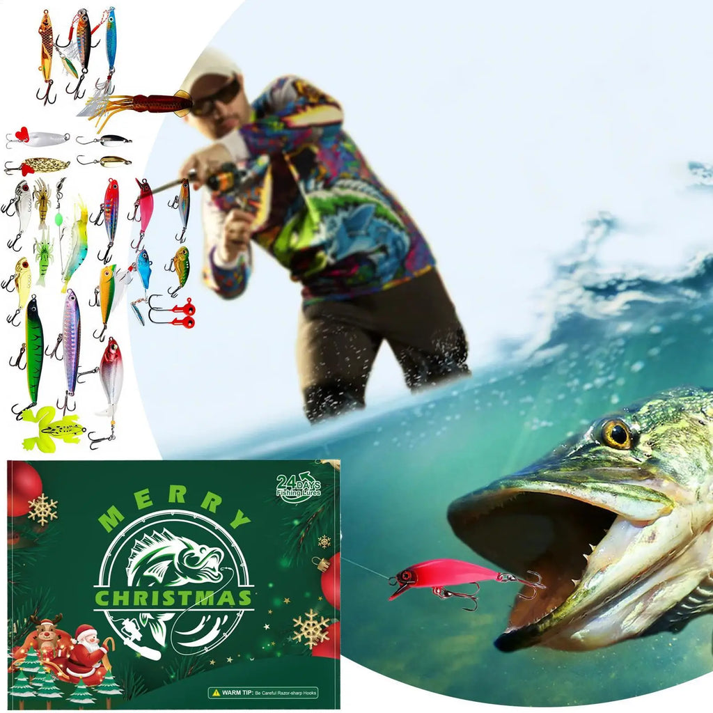 Fishing Advent 24 Days Christmas Countdown Calendar Lures Freshwater Qme