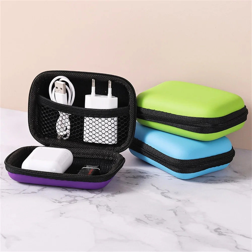 Headphone Storage Bag Mobile Phone Charger Data Cable Protection Bag Data Cable Usb Flash Drive Travel Portable Eva Zipper Bag Qme