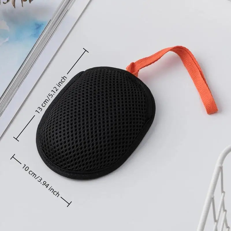 Bath Cleansing Foaming Net Double-Sided Square/Oval Soap Bag Body Exfoliating Scrubber Sponges Bathroom Mesh Soap Pocket Qme Oval Black