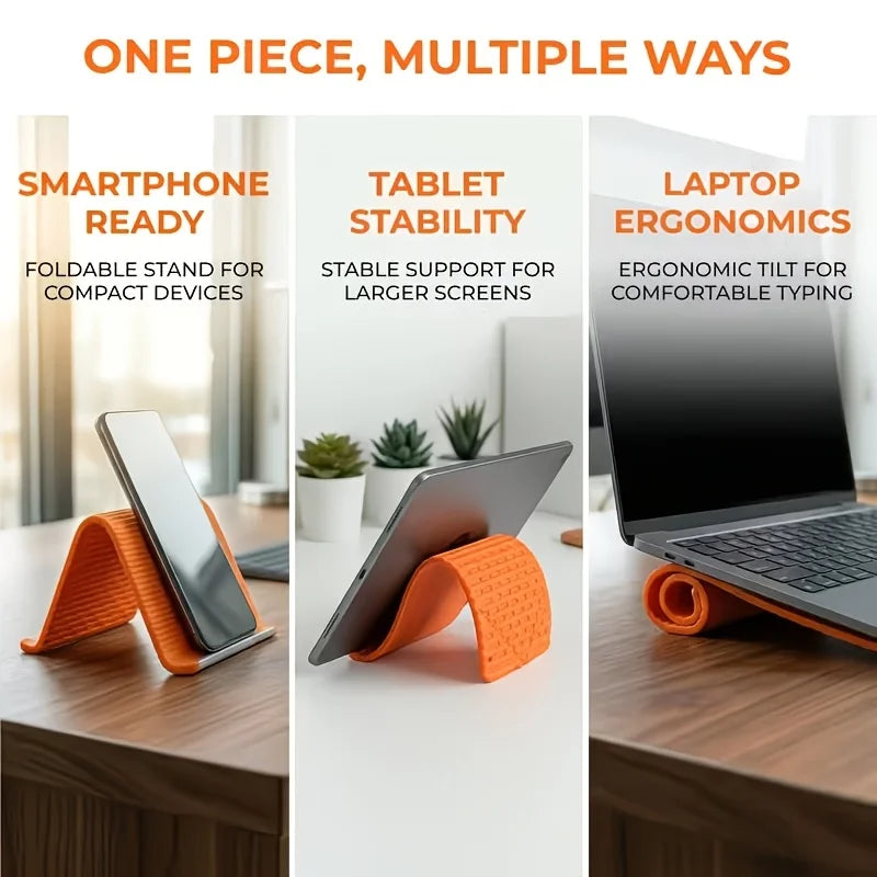 Creative Flexible Foldable Silicone Phone Stand Tablets Laptops Desks Qme