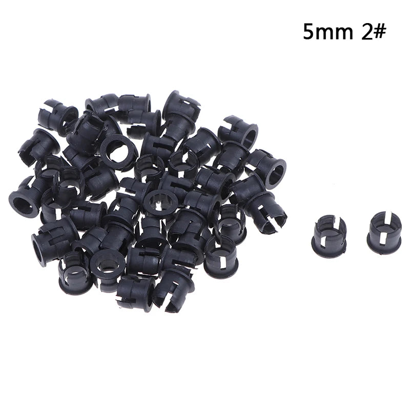 Plastic LED Holders Clips-bezels Mounts Cases Housings Black Qme 2 5mm