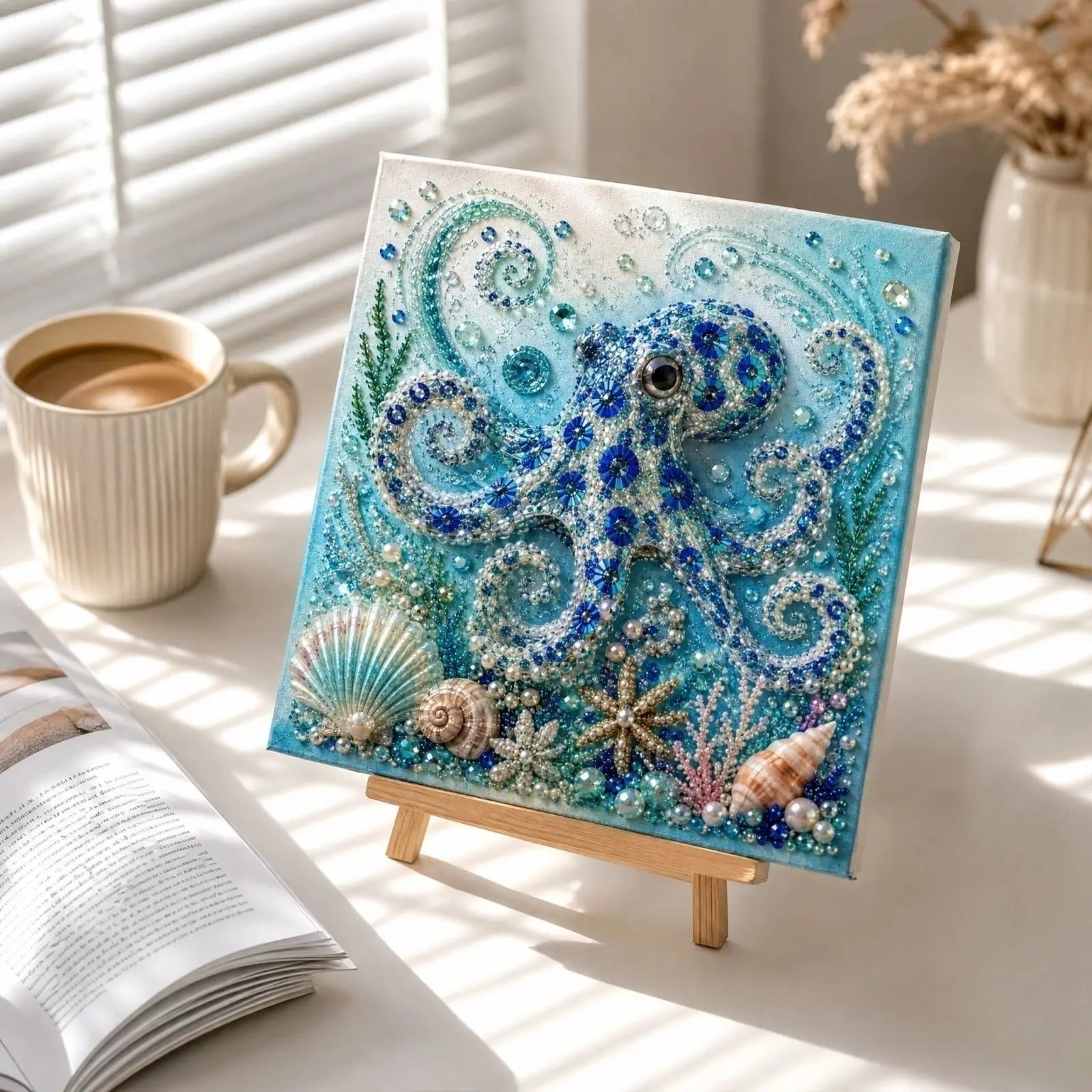 New Ocean-themed Pearl Painting DIY Kit with Step-by-Step Instructions Handmade Craft Set for Beginners Creative Home Decor Qme