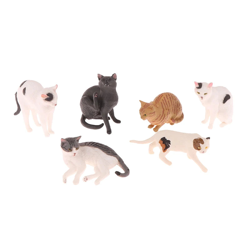 Mini Pet Cat Model Ornament Solid Simulation Animal Lying Orange Qme