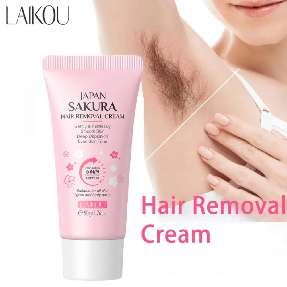 LAIKOU Sakura Hair Removal Cream Fast Painless Growth Inhibitor Arm Qme