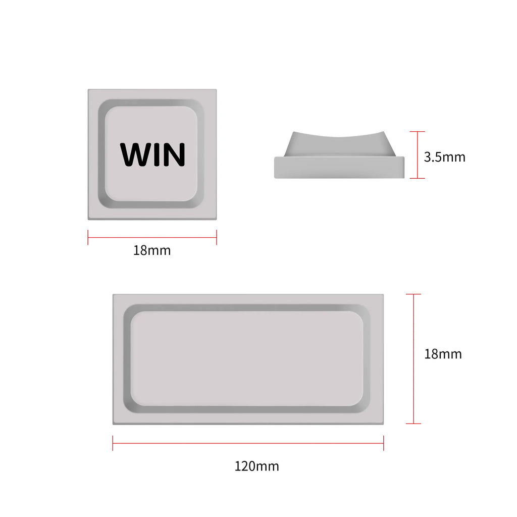 Chosfox 52 Keys LAK White Low Profile PBT Keycaps for Kailh 1353 and Cross-core Low-profile Switch Mechanical Keyboard Keycaps Qme
