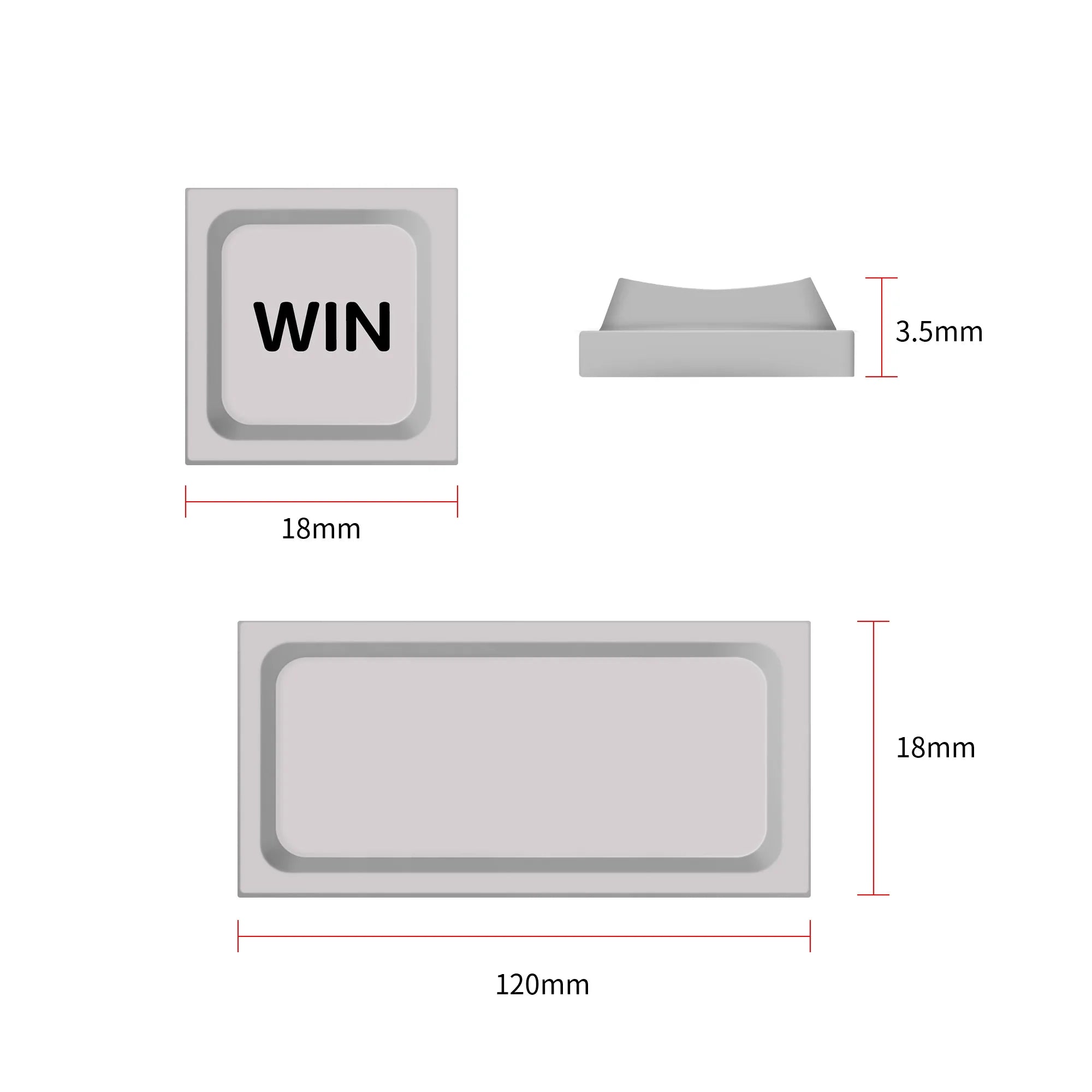 Chosfox 52 Keys LAK White Low Profile PBT Keycaps for Kailh 1353 and Cross-core Low-profile Switch Mechanical Keyboard Keycaps Qme