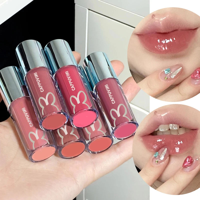 Ice Juice Red Lip Gloss Crystal Mirror Water Light Lip Glaze Grapes Jelly Glass Lip Oil Waterproof Lipstick Clear Tint Makeup Qme