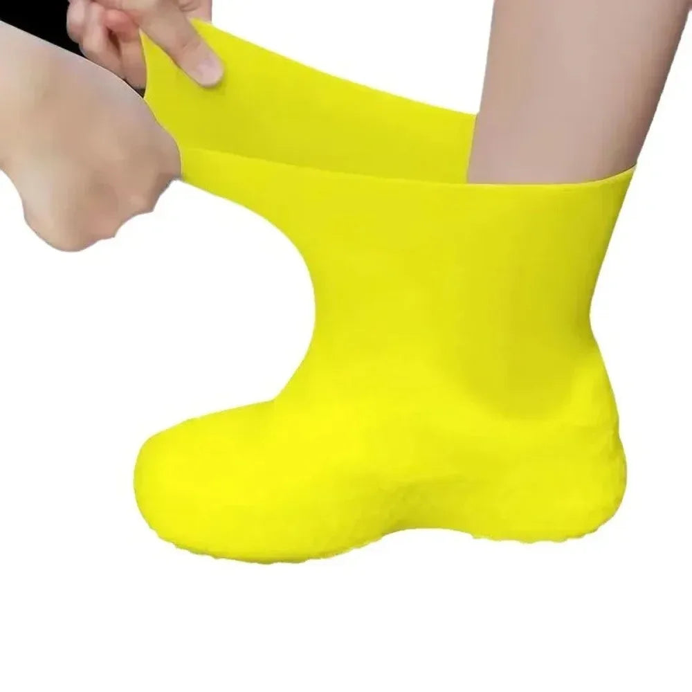 1 Pair Latex Waterproof Shoe Covers Lip-resistant Rubber Rain Boot Qme