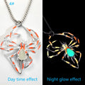 Halloween Creative 3D Luminous Spider Necklace Fashion Alloy Luminous Insect Pendant Necklace Wholesale Qme orange 60cm