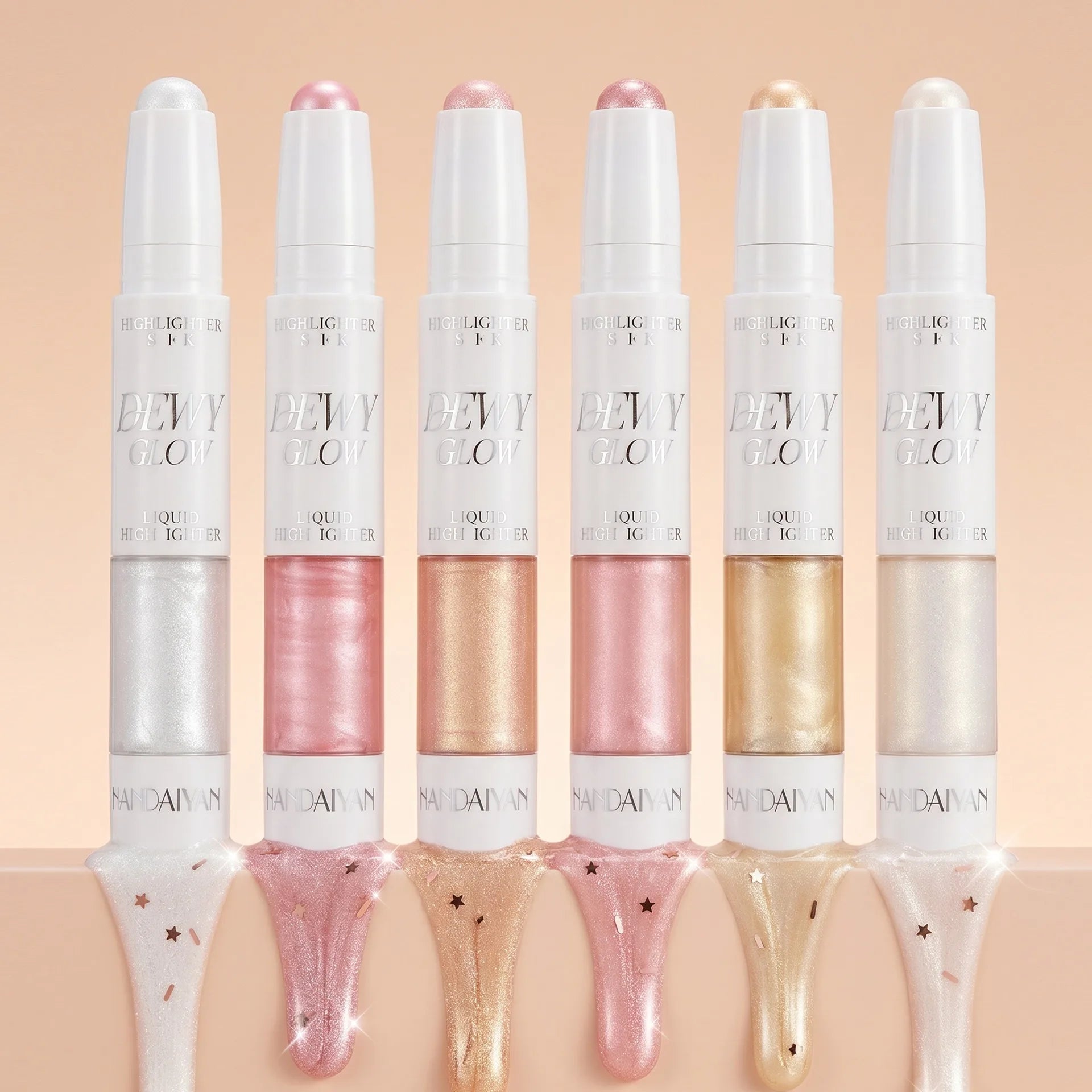 2 in 1 Contour Stick & Liquid Highlighter, Dual Ended Face Sculpting Makeup, Natural Nose Shadow & Body Brightening Stick Qme