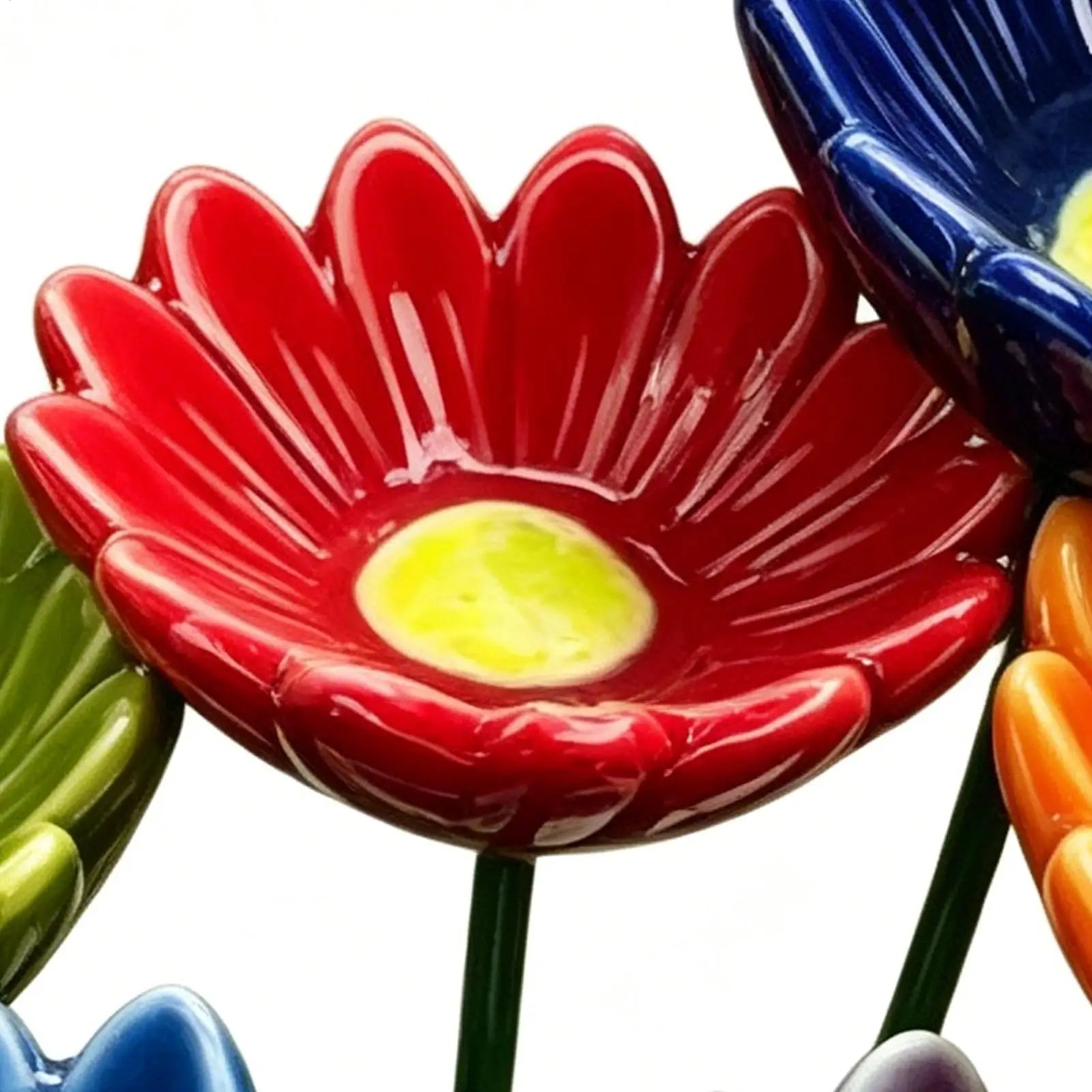 Ceramic Bee Watering Station For Garden 6 Pieces Flower Bird Bath Bee Waterer For Bird Butterfly Drinking Yard Patio Lawn Qme